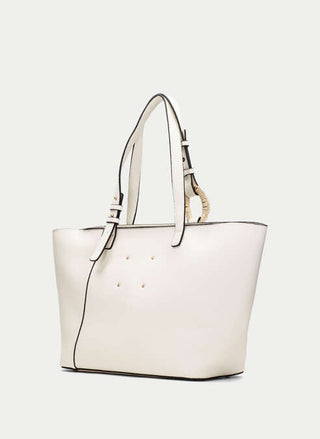 Raffia Charm Tote Bag