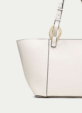 Raffia Charm Tote Bag